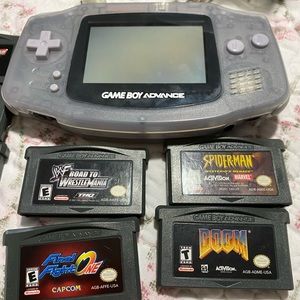 Game boy with 10 games and light